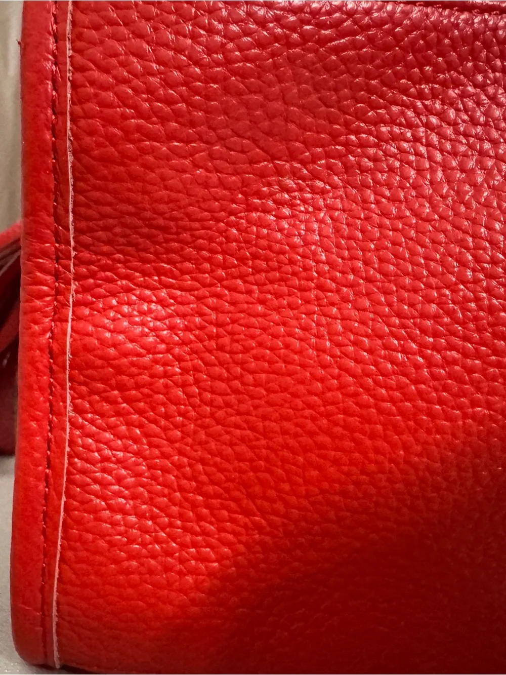 Laggo Siena  Red Pebbled Tote with Tassel Accent